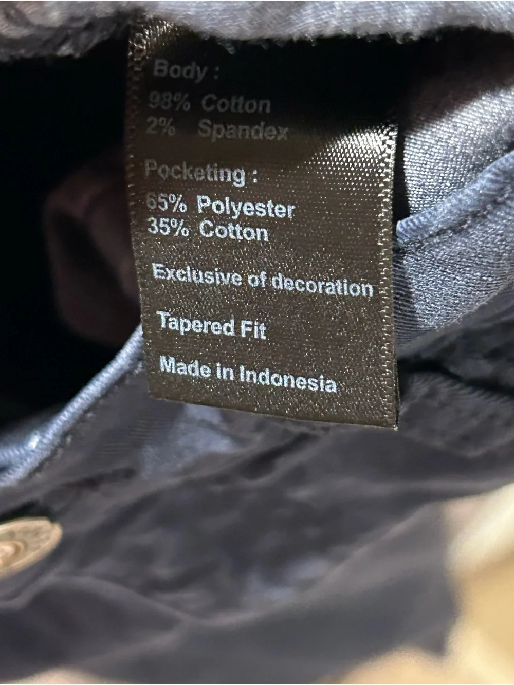 Flint and Tinder Tapered Fit Chino Navy Pants , size 33/30